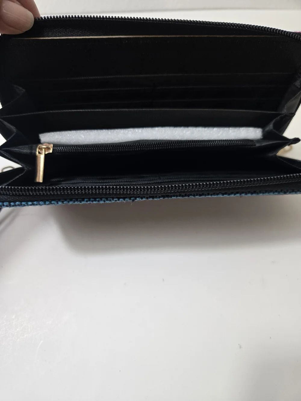 Woven Boho Striped Wristlet Zip Around Wallet Multicolor Geometric Textile